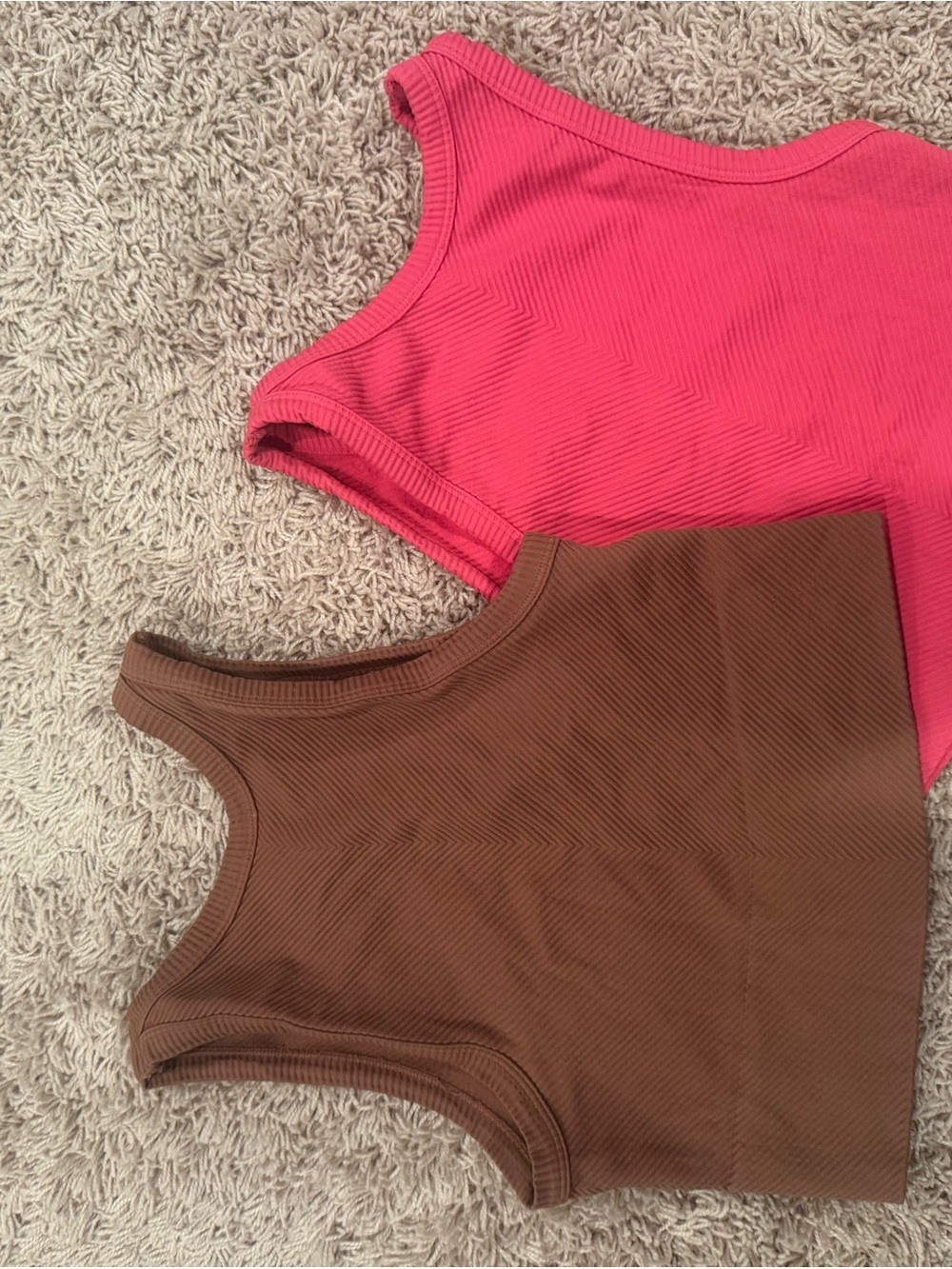 Nikibiki Ribbed Tank Top - Pink and Brown - Picture 2 of 3